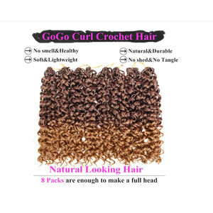 18 Inch Pre Looped Crochet Hair 8 Pack Lightweight Natural No Tangle Open packag